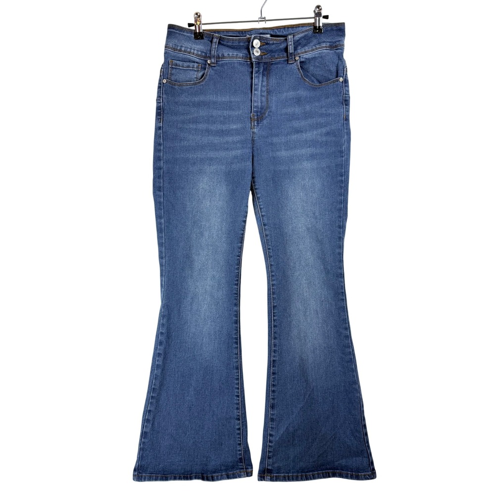 Blue Savvy Flare Jeans Womens 11/30 Blue Excellent High Rise Stretch Bell Bottom
